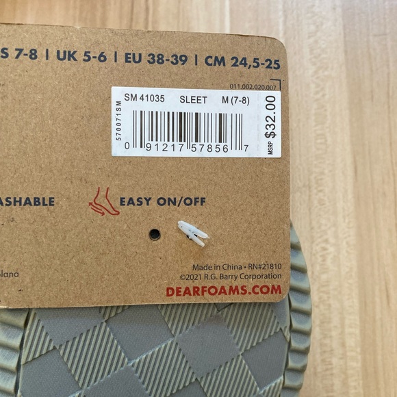 NWT Dearfoams Memory Foam Baby Blue Slippers Slides Plush Sz Medium 7 / 8 - Picture 5 of 7